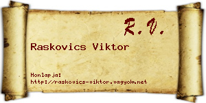 Raskovics Viktor névjegykártya