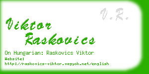 viktor raskovics business card